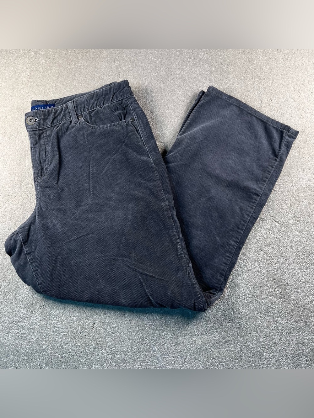 Corduroy Pants Gray Straight Leg Casual Cotton Blend Bandolino Women's 12